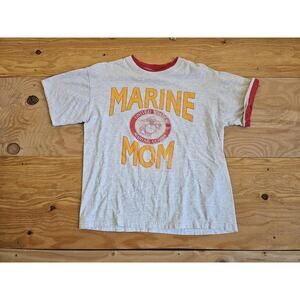90s United States Marines Mom T-Shirt Gray Made in USA Sz M